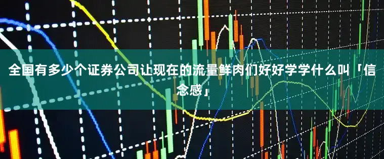 全国有多少个证券公司让现在的流量鲜肉们好好学学什么叫「信念感」
